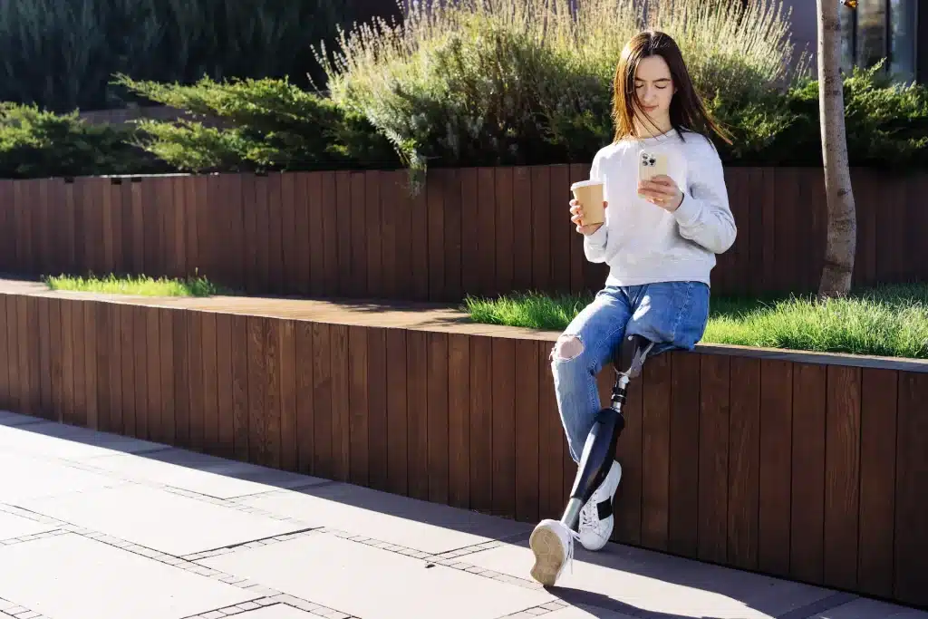 Female Student with Above Knee Amputation